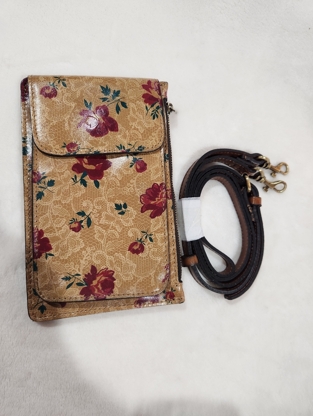 Patricia Nash Chiavella Phone Crossbody Floral, Leather, NWOT